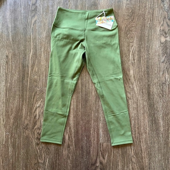 Colorfulkoala Women's High Waisted Legging - Olive Green - Medium - Picture 5 of 8